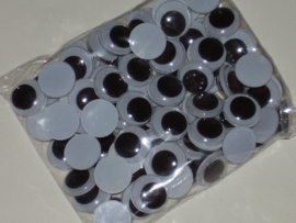 Opplakbare wiebeloogjes 15 mm. per 100 stuks