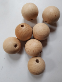 Blank houten kralen 30 mm rond