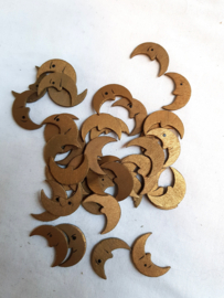 Houten maantjes goud