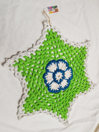 Kleed, gerecyclede textiel, lgrn/wit/ blauw