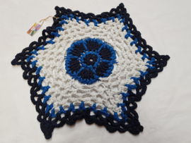 Kleed, gerecyclede textiel, marine / koningsbl. / lgrijs