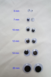 Zelfklevende wiebeloogjes, 10 mm