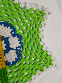 Kleed, gerecyclede textiel, lgrn/wit/ blauw