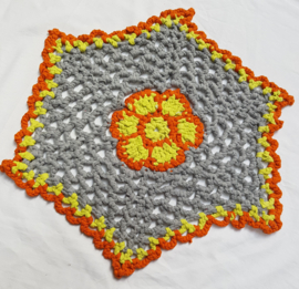 Kleed, gerecyclede textiel, lgrn/grijs/ oranje