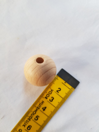 Houten kralen rond, blank 2,5 cm