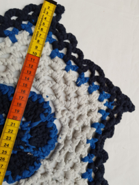 Kleed, gerecyclede textiel, marine / koningsbl. / lgrijs