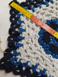 Kleed, gerecyclede textiel, marine / koningsbl. / lgrijs