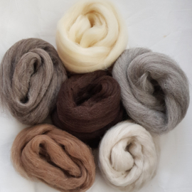 Assortipakket lontwol PUUR, ongeverfd, vanaf