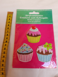 Strijkemblemen cupcakes
