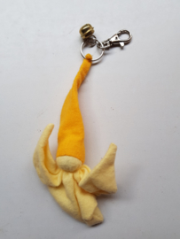 Knuffelpopje (sleutel)hanger flanel zacht geel/warm geel