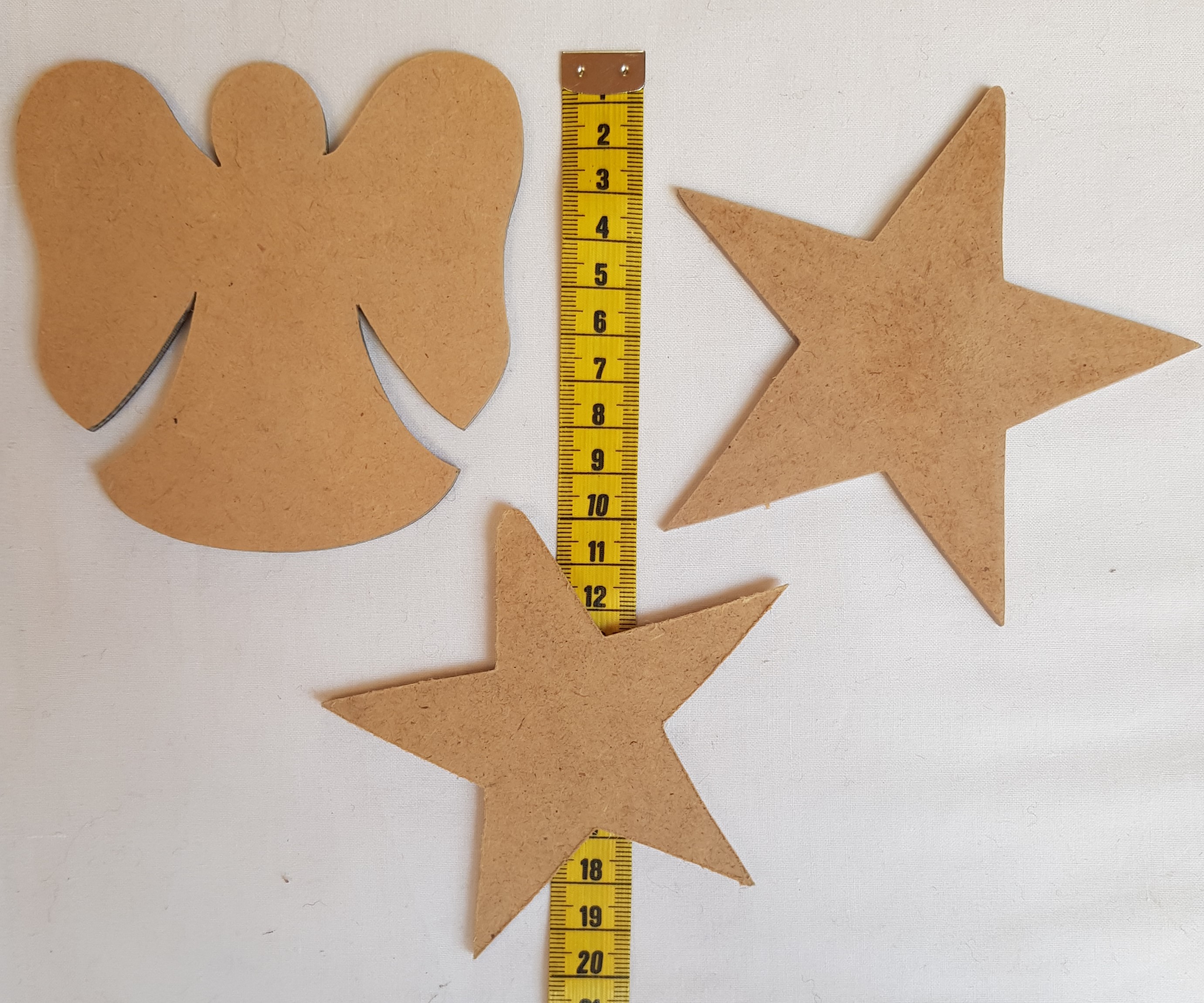 MDF engeltje en 2 sterren (qui)