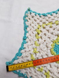 Kleed, gerecyclede textiel, wit/appelgroen / turquoise