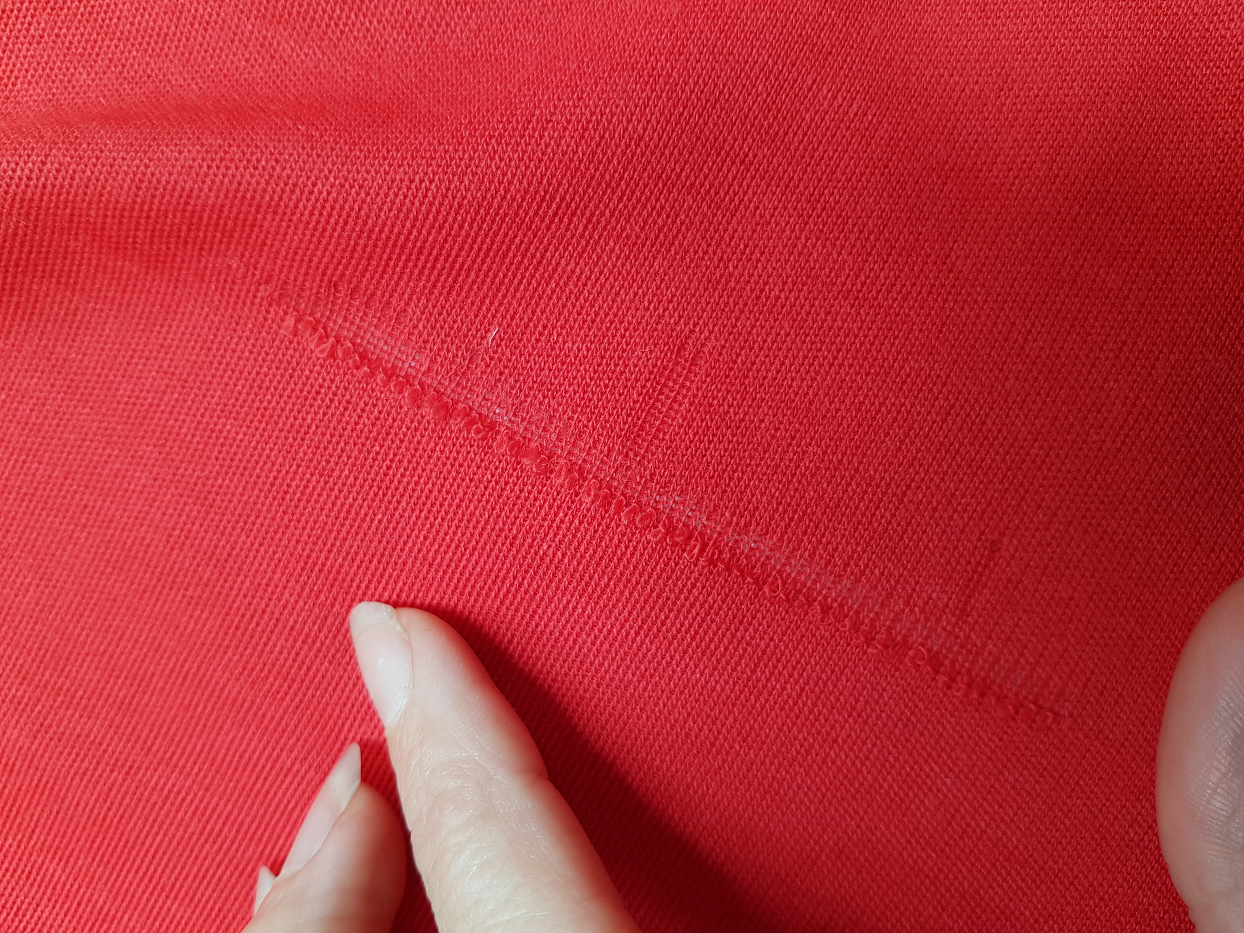Zacht rood, katoen tricot (ZPD)