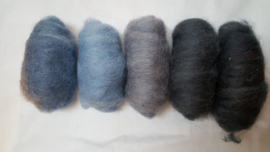 Gekaarde wol assorti blauw blauw/grijs (669)