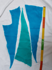 Restanten naaldvilt turquoise zeegroen (MRR)