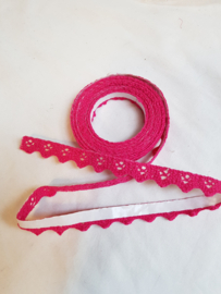 Zelfklevend lint, gehaakt katoen, roze