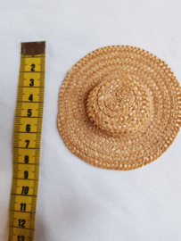 Hoedje strohoedje 8 cm, bovenkant plat