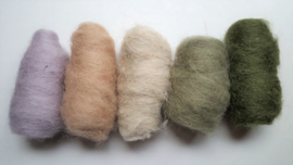 Gekaarde wol assorti mos (nr 701)