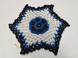Kleed, gerecyclede textiel, marine / koningsbl. / lgrijs