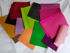 Assortiment viltlapjes, 15 kleuren