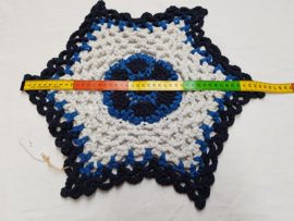 Kleed, gerecyclede textiel, marine / koningsbl. / lgrijs