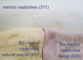 Naaldvlies, naaldvilt, Eu merino, 160 cm b, naturel creme (855)
