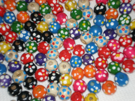 Houten kralen 10 mm, assorti 100 stuks
