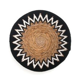 Wandmand Tali naturel zwart waterhyacint/touw