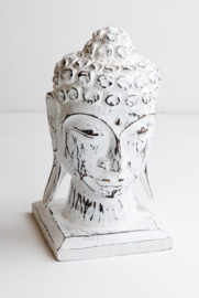 Houten handgesneden buddha hoofd