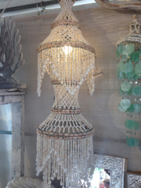 Ibiza star schelpen hanglamp 35x120 cm wit