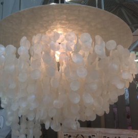 Capiz shell hanging lamp XL 80x50 white