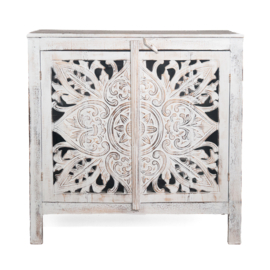 kabinet/kastje met dubbele deur mandala white wash