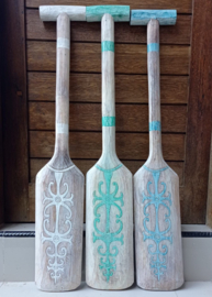 Tribal Paddle 100cm naturel wit/turquoise/blauw/celeste