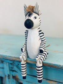 Houten zebra bungelbenen