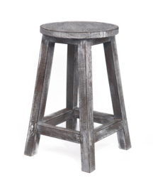 Houten krukje greywash