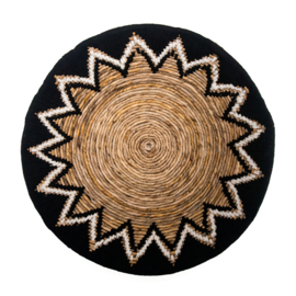 Wandmand Tali naturel zwart waterhyacint/touw