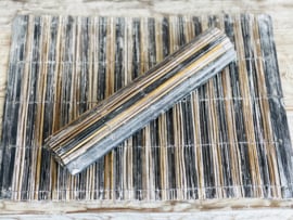 Oprolbare houten placemats in naturel/zwart of naturel/zwart/white-wash