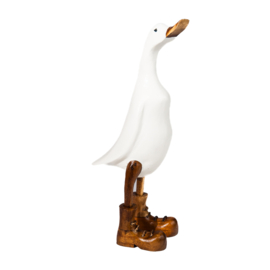 Houten eend wit