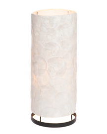 Staande schelpenlamp capiz_ natural wit cilinder _30 cm