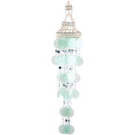 Windgong schelpen hoedje capiz met spiegeltje