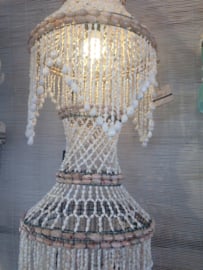 Ibiza star schelpen hanglamp 35x100 cm wit
