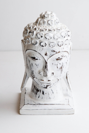 Houten handgesneden buddha hoofd