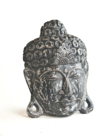 Houten handgesneden buddha masker