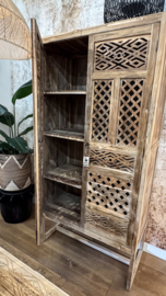 Hoge teakhouten kast Bali Jepandi 120cm/50cm/200cm