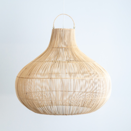 Hanglamp XXL Bandung Natural Rotan, laag model.  Ø80 cm / 65cm hoog