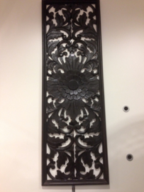 Handgesneden wandpaneel 40x120 cm - zwart