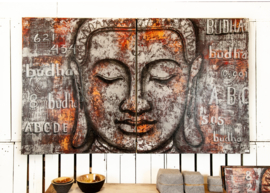 Buddha 2-luik handgemaakt schilderij