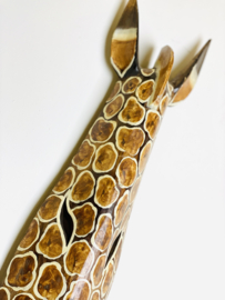Houten handgesneden giraffe masker XL ~100CM