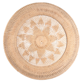 Rotan wandbord Pelat musim penas large  Ø 50cm incl. hanglus