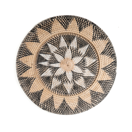 Rotan wandbord Pelat decor medium  Ø45cm incl. hanglus